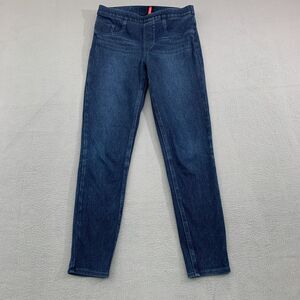 Spanx Jean-ish Ankle Leggings Size Medium Blue Dark Wash Jeans Style